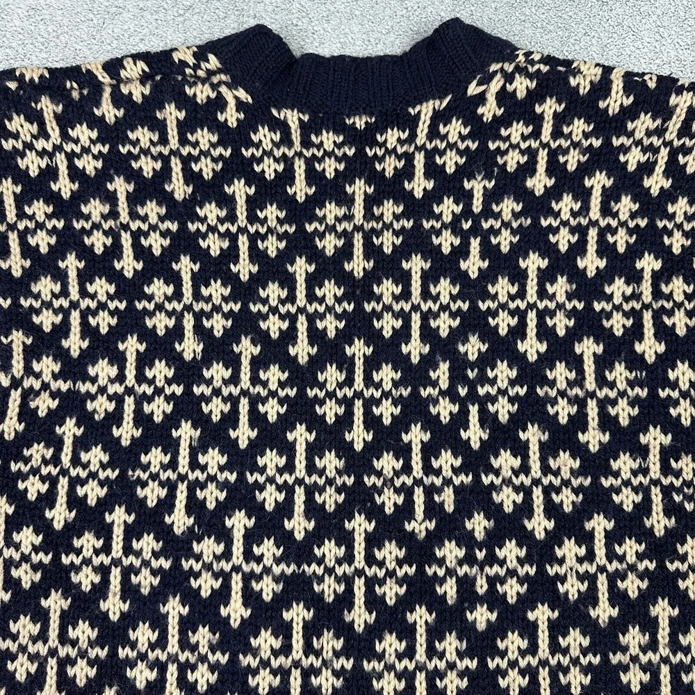 Vintage Abercrombie Fitch Sweater Mens S Fair Isle Knit Wool Birds Eye READ